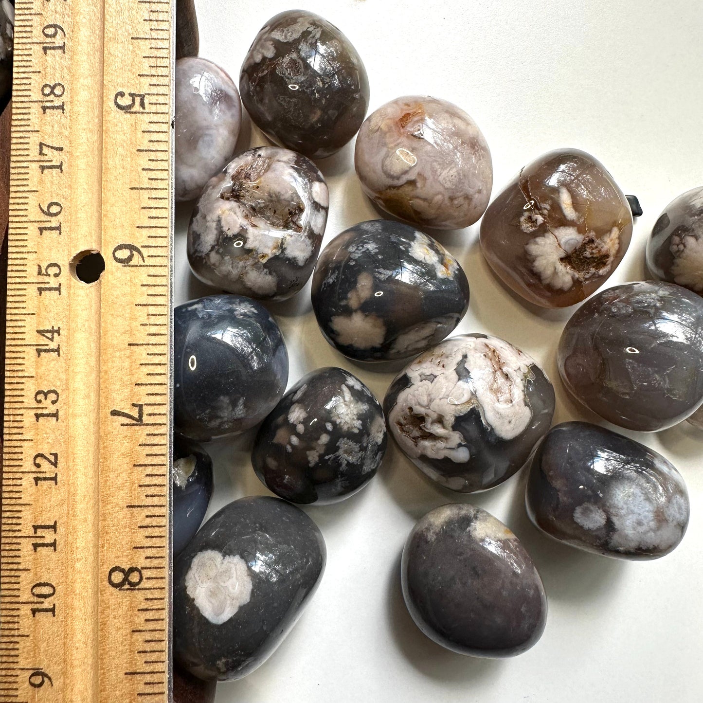 Tumbled Flower Agate. Taurus Zodiac stone