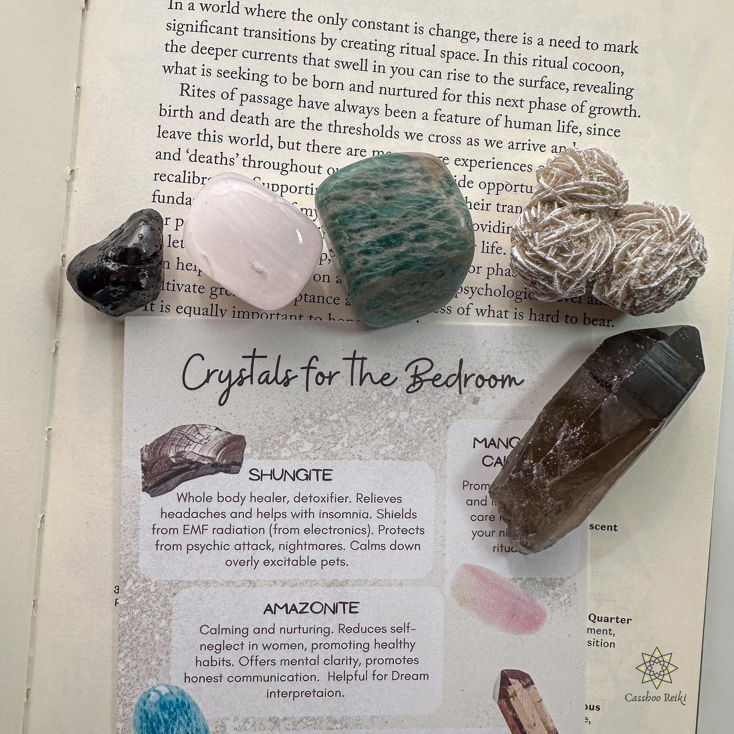 Vertical Altar with crystals for Bedside Table | Crescent Moon Shelf and Crystal Set | Crystals for the Bedroom