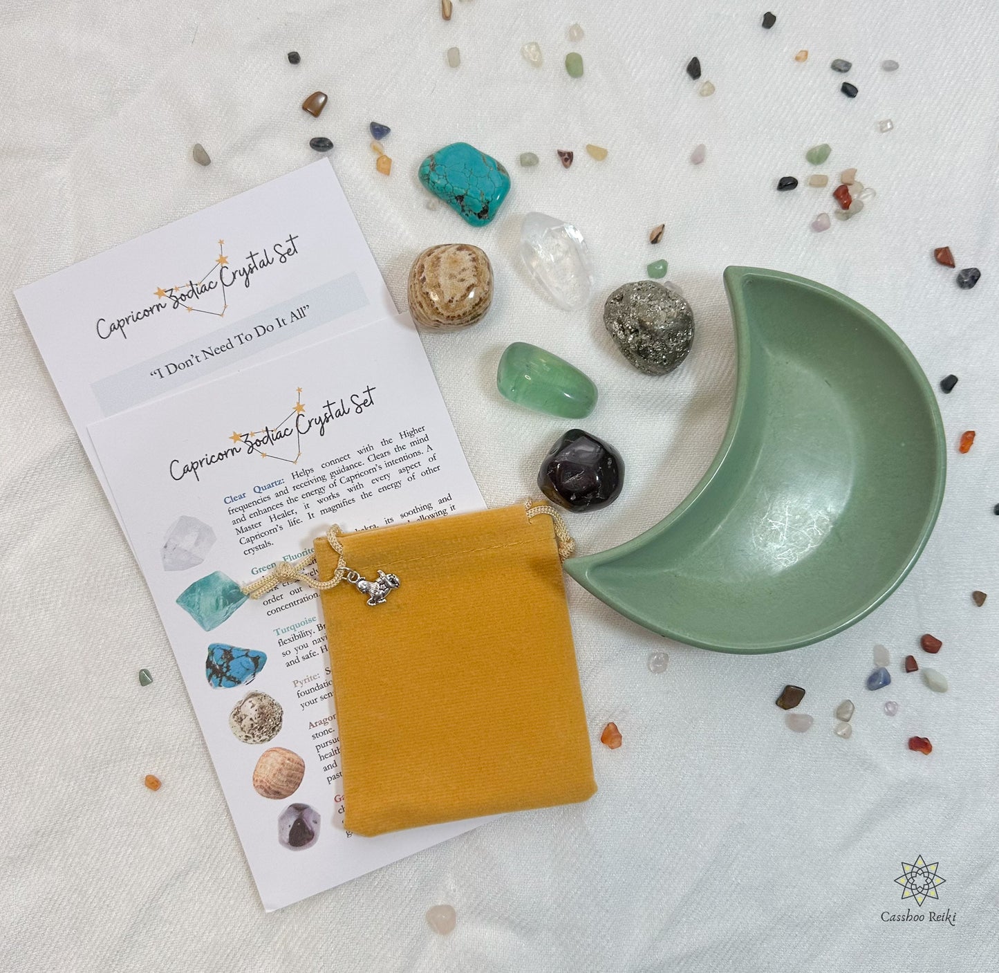 6 Crystal Set for Capricorn Zodiac | December-January Birthday Gift | Zodiac Sign Gift