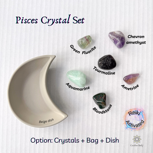 6 Crystal Set for Pisces | February-March Birthday Gift | Zodiac Sign Gift