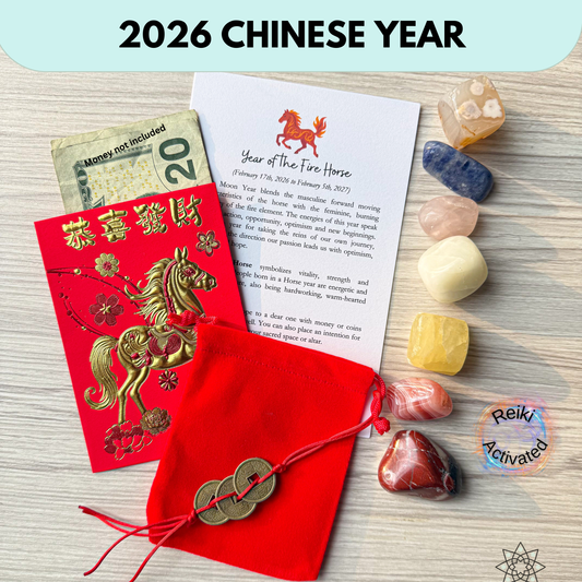 2026 Lunar Year of the Fire Horse Crystal Set | 2026 Chinese New Year Gift