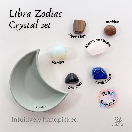 6-Crystal Set for Libra Zodiac | September-October Birthday Gift | Zodiac Birthday Gift