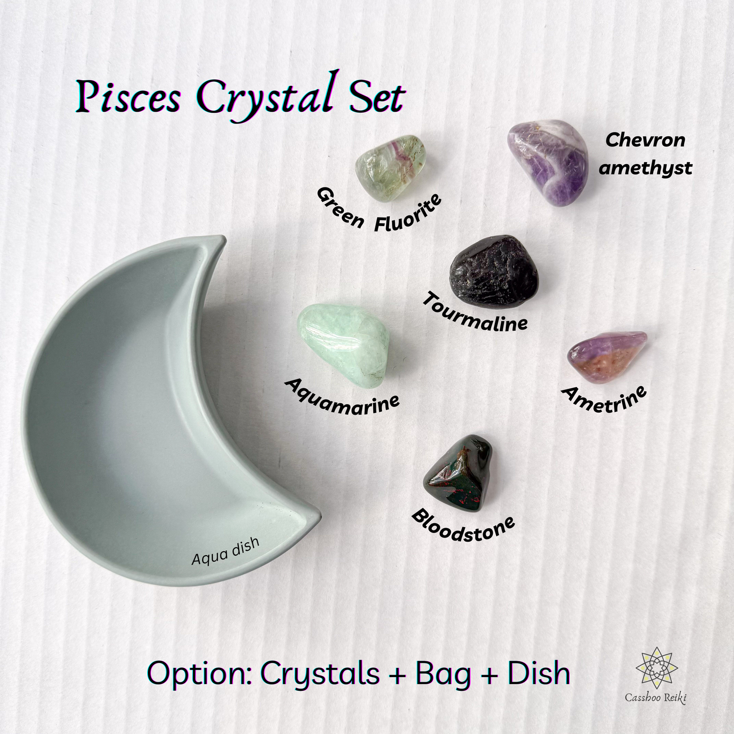 6 Crystal Set for Pisces | February-March Birthday Gift | Zodiac Sign Gift