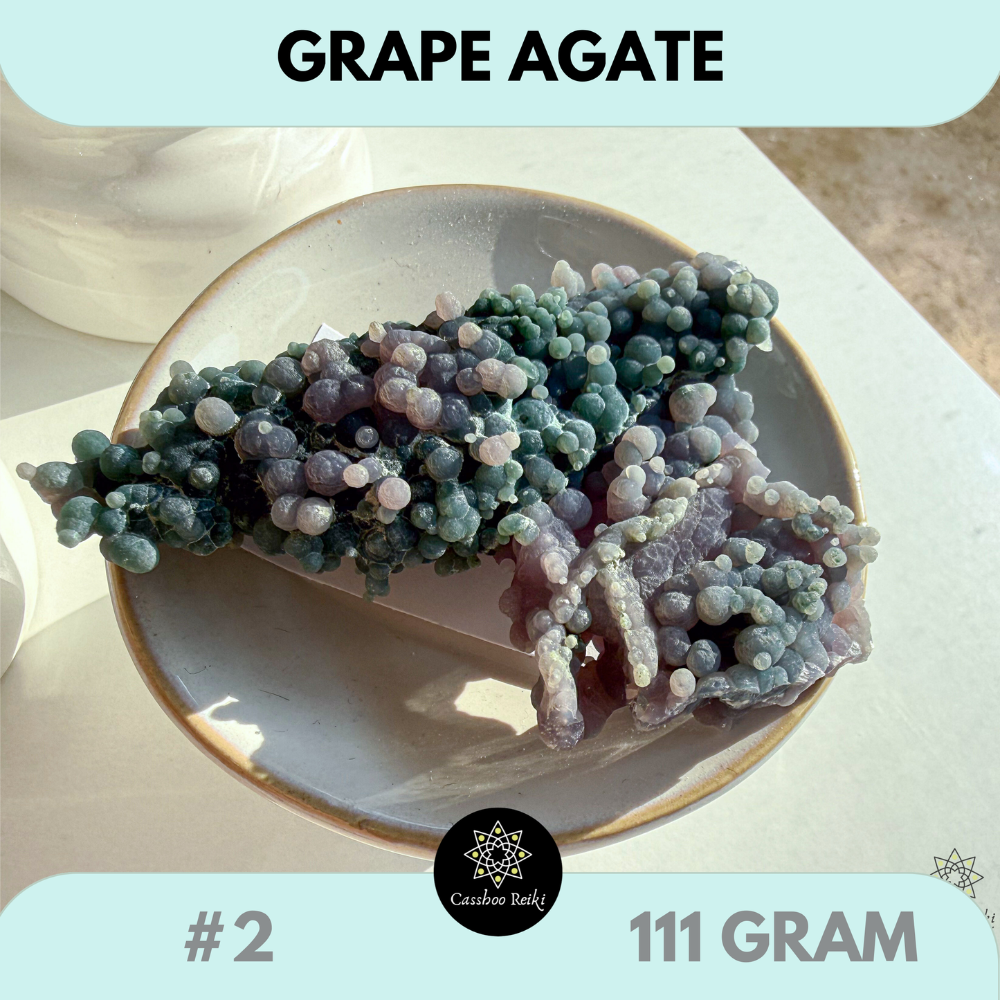 Grape Agate clusters. Infused in Reiki