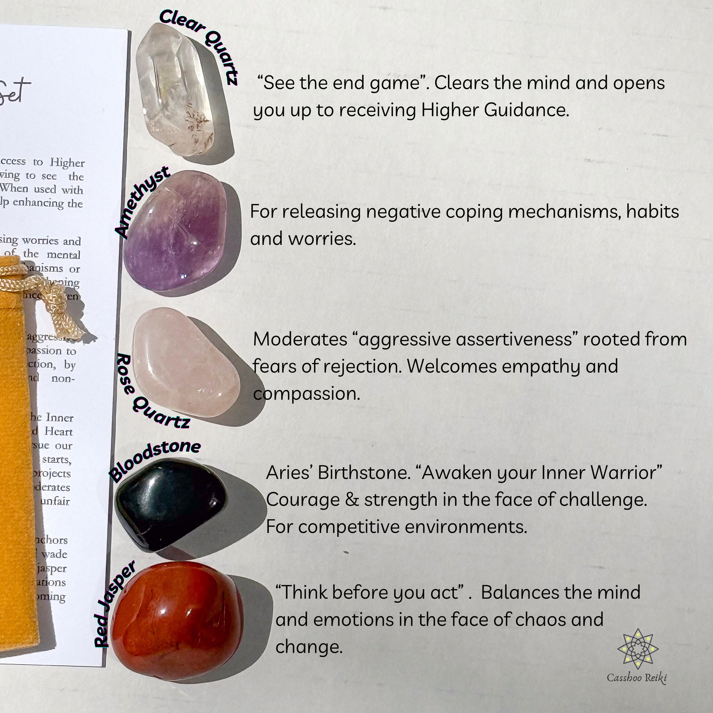 Crystal Set for Aries Zodiac | March-April Birthday Gift | Zodiac Sign Gift