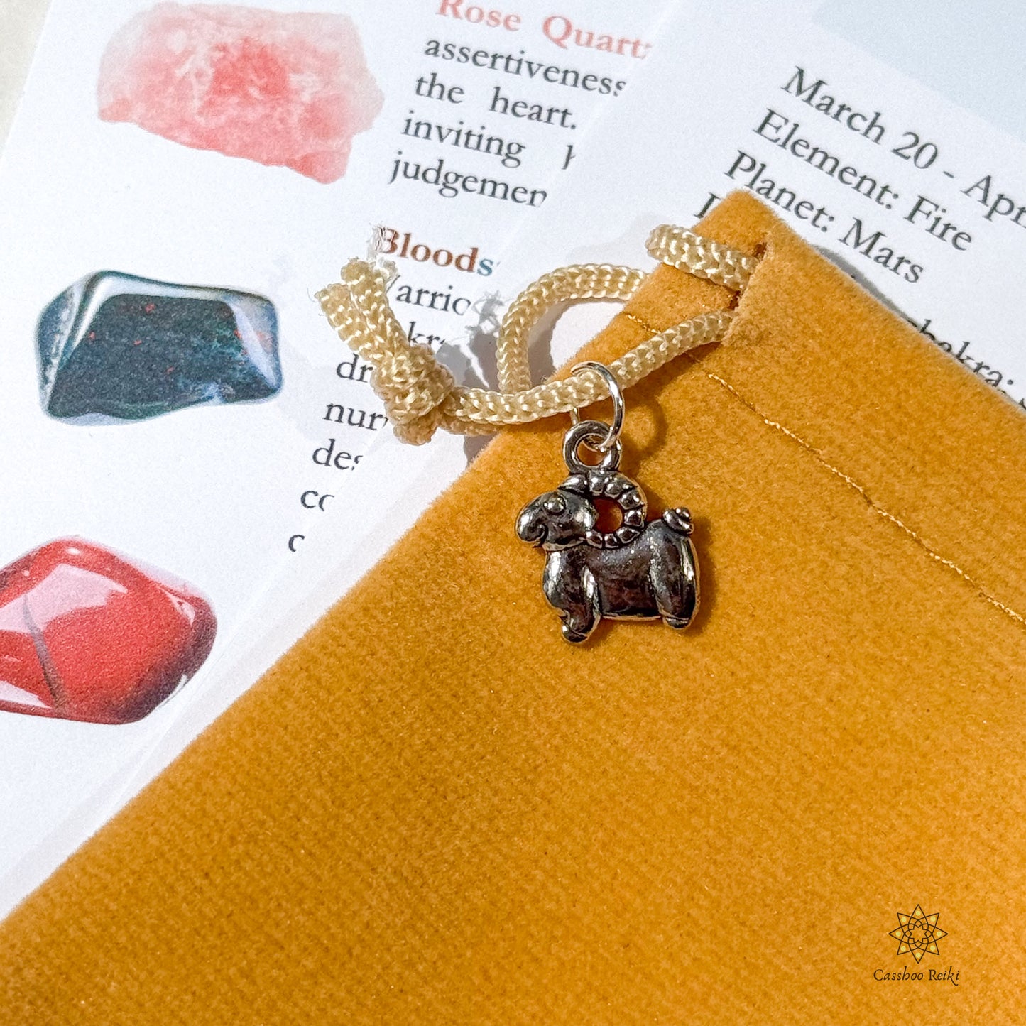 Crystal Set for Aries Zodiac | March-April Birthday Gift | Zodiac Sign Gift