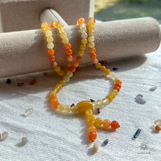 Jadeite Prayer Beads Necklace & Wrist Mala. Elastic