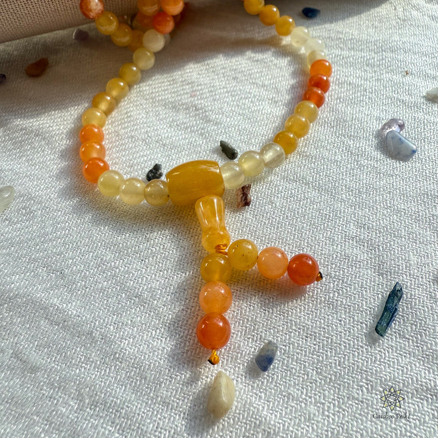 Jadeite Prayer Beads Necklace & Wrist Mala. Elastic