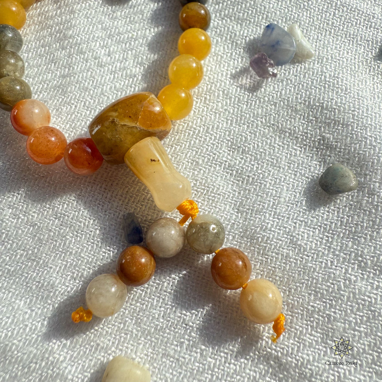 Jadeite Prayer Beads Necklace & Wrist Mala. Elastic