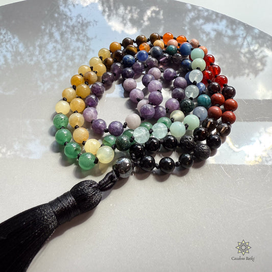 Hand Knotted 108 Chakra Prayer Beads Necklace