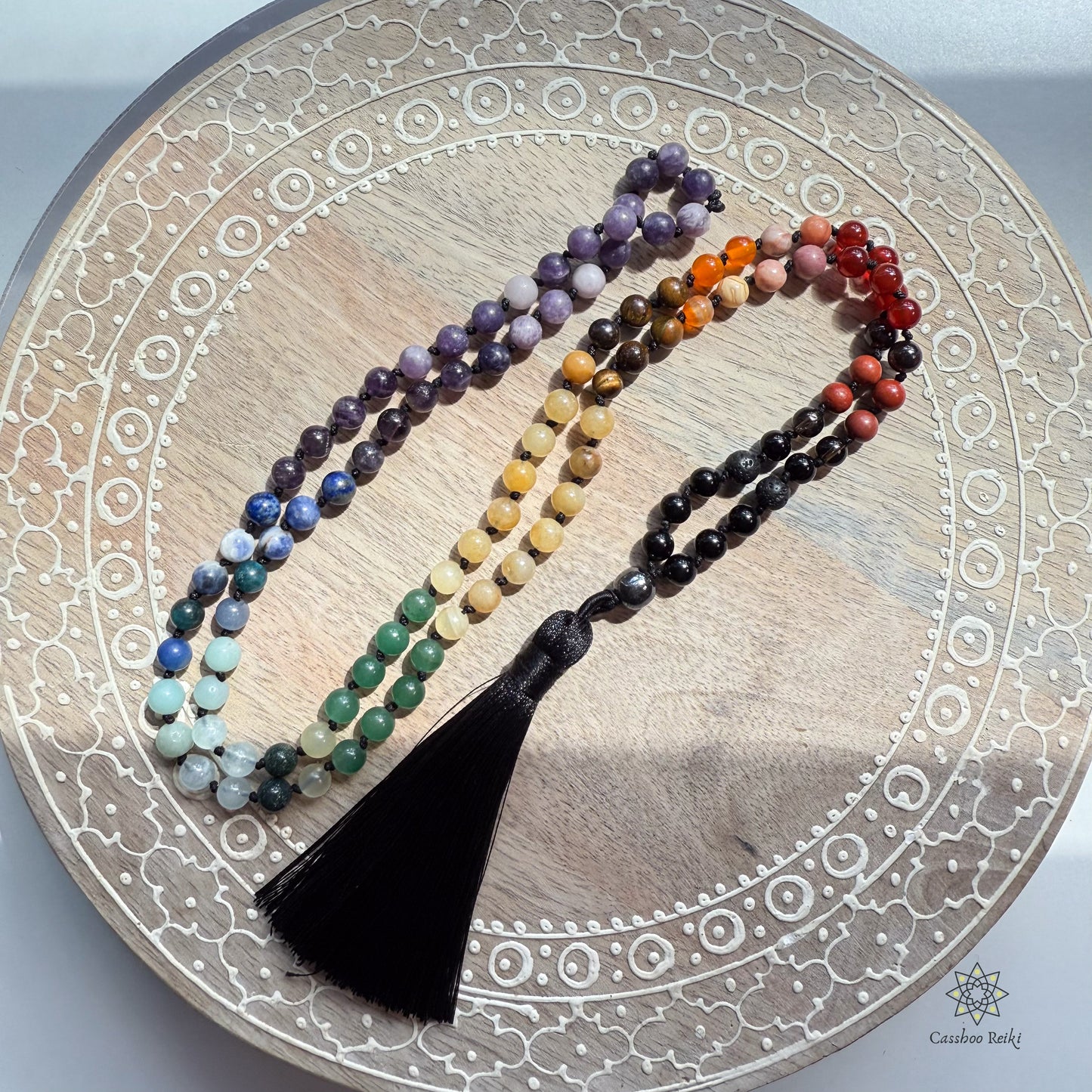Hand Knotted 108 Chakra Prayer Beads Necklace