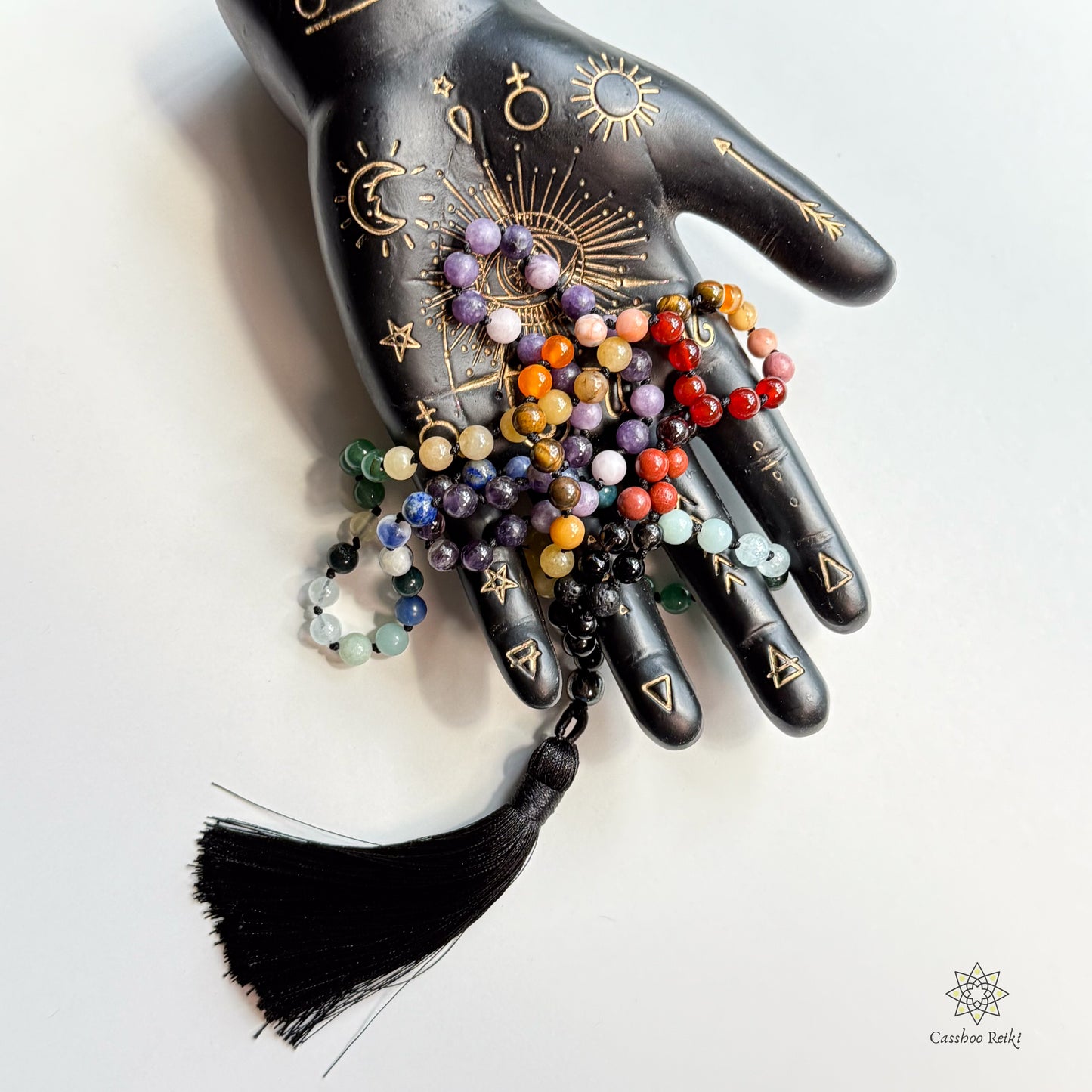 Hand Knotted 108 Chakra Prayer Beads Necklace