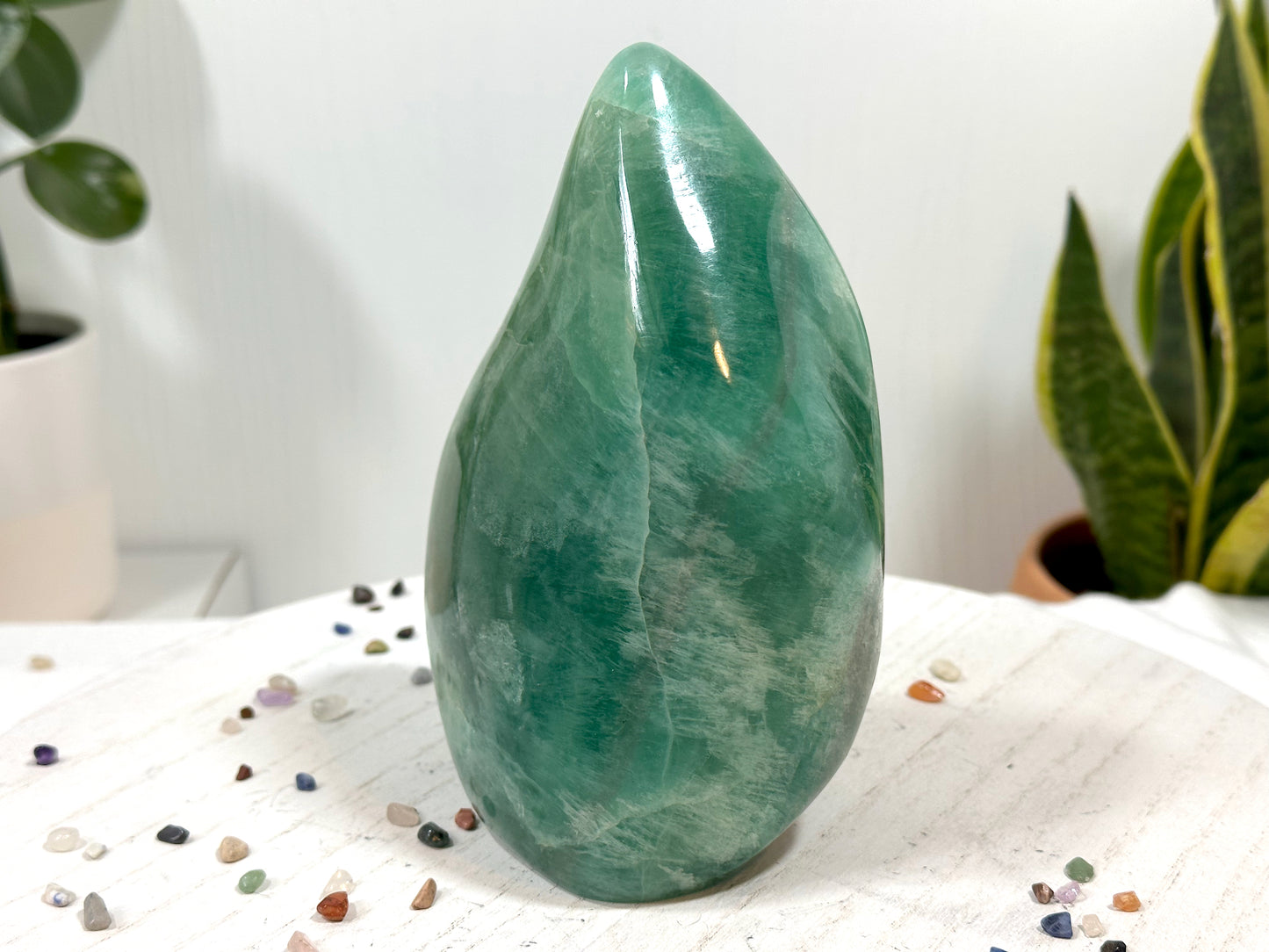 Fluorite Flame XXL, 1.8 Kg | Carved Crystal Free Form