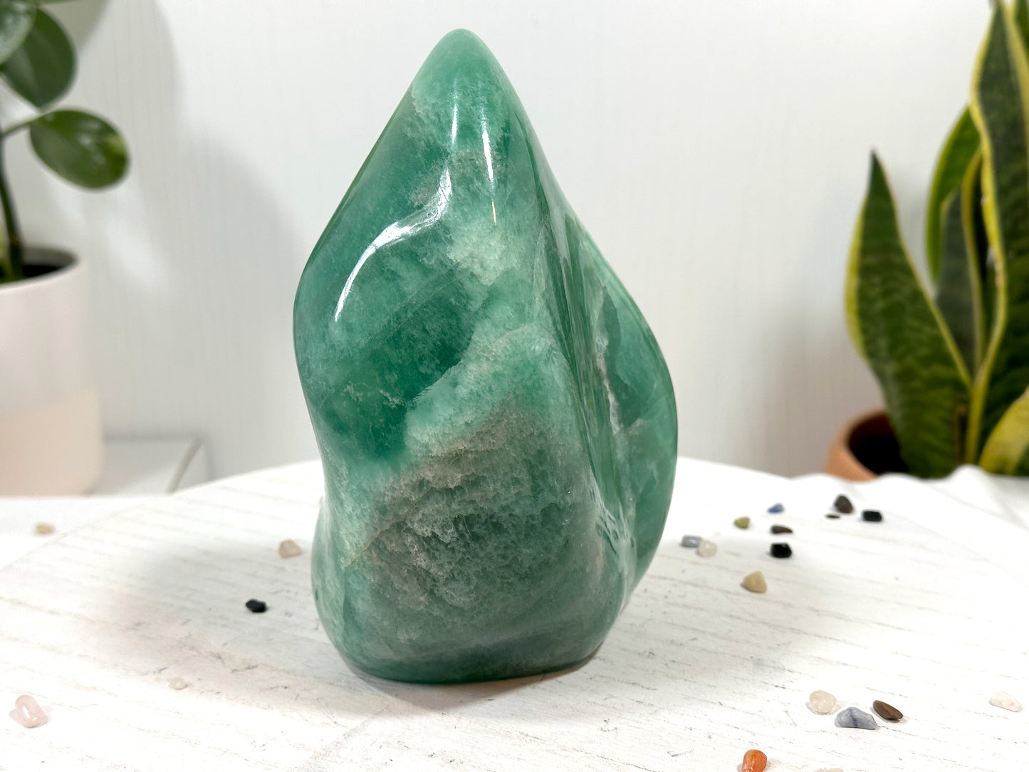 Fluorite Flame XXL, 1.8 Kg | Carved Crystal Free Form