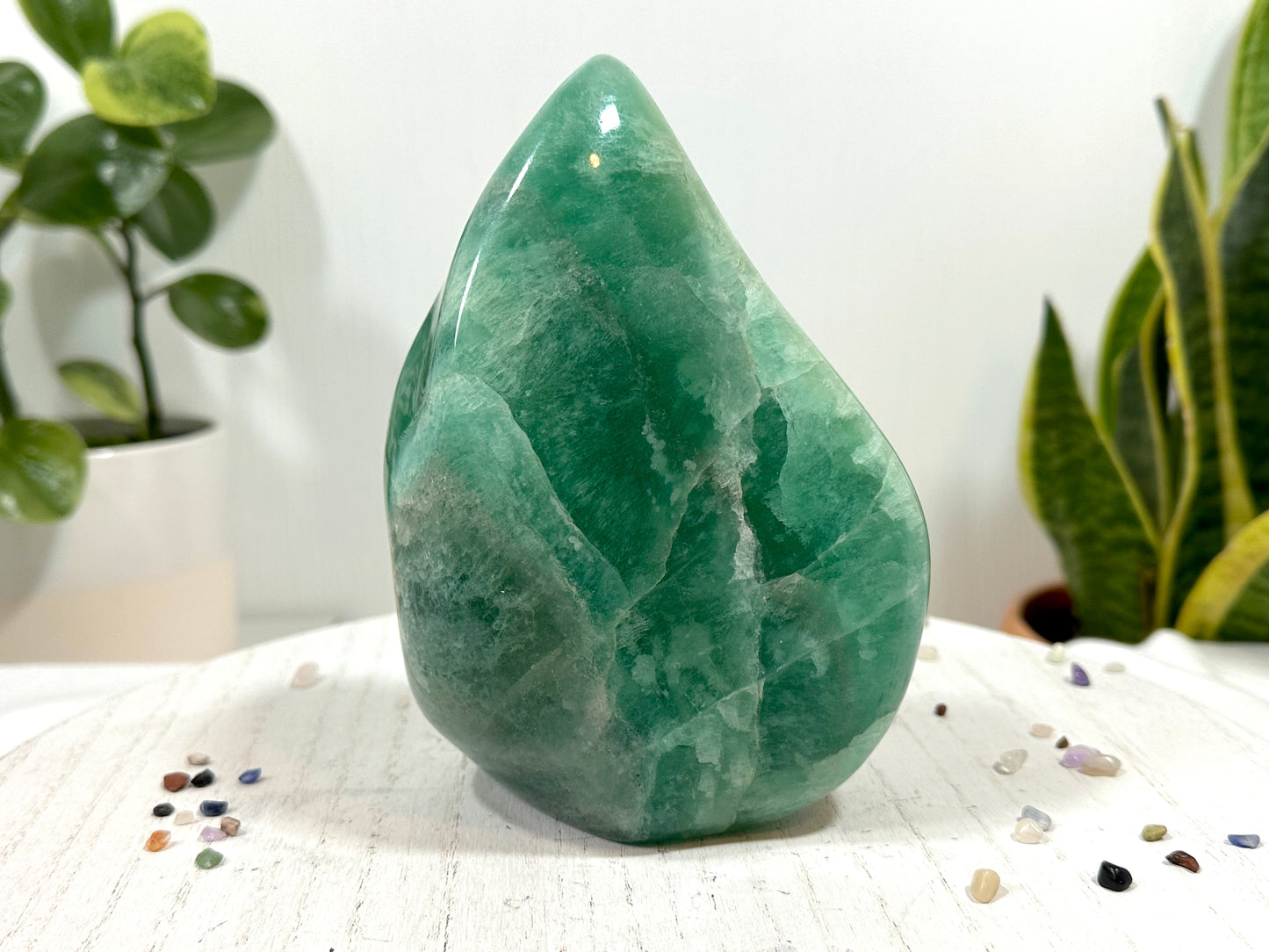 Fluorite Flame XXL, 1.8 Kg | Carved Crystal Free Form