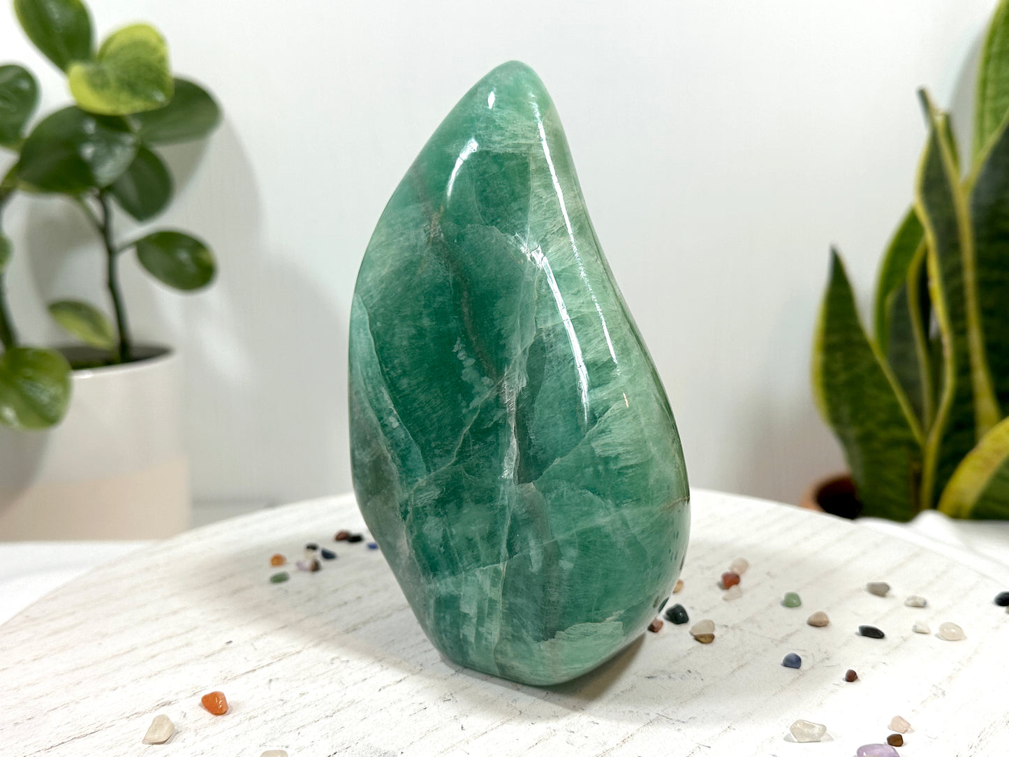 Fluorite Flame XXL, 1.8 Kg | Carved Crystal Free Form