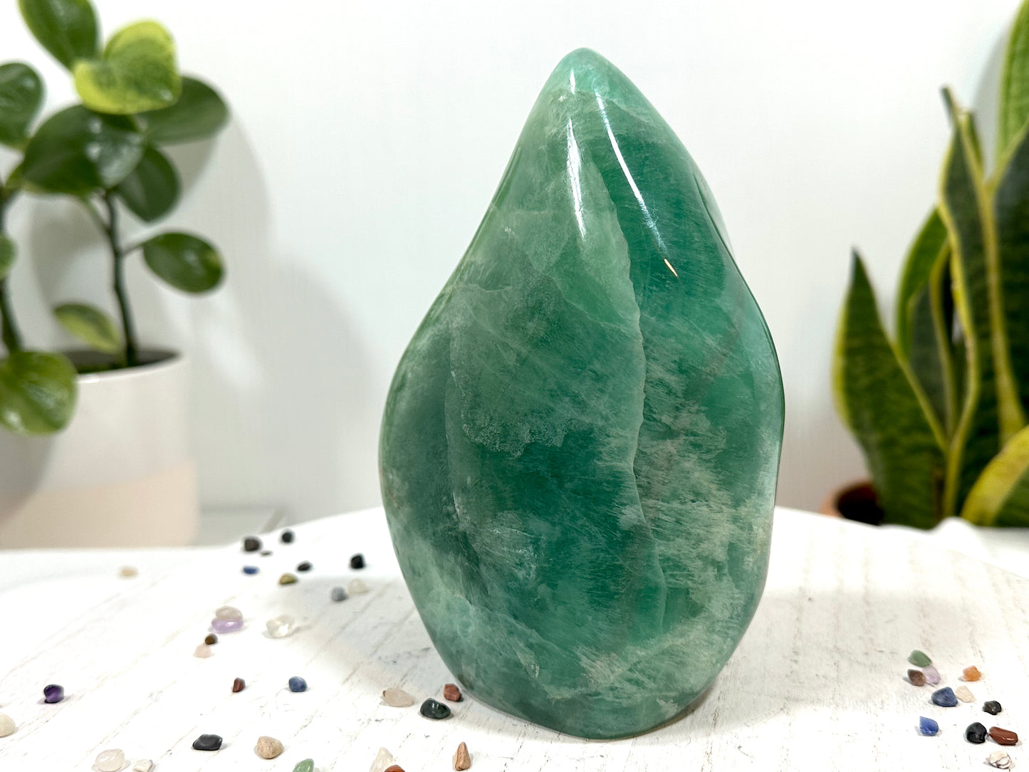Fluorite Flame XXL, 1.8 Kg | Carved Crystal Free Form