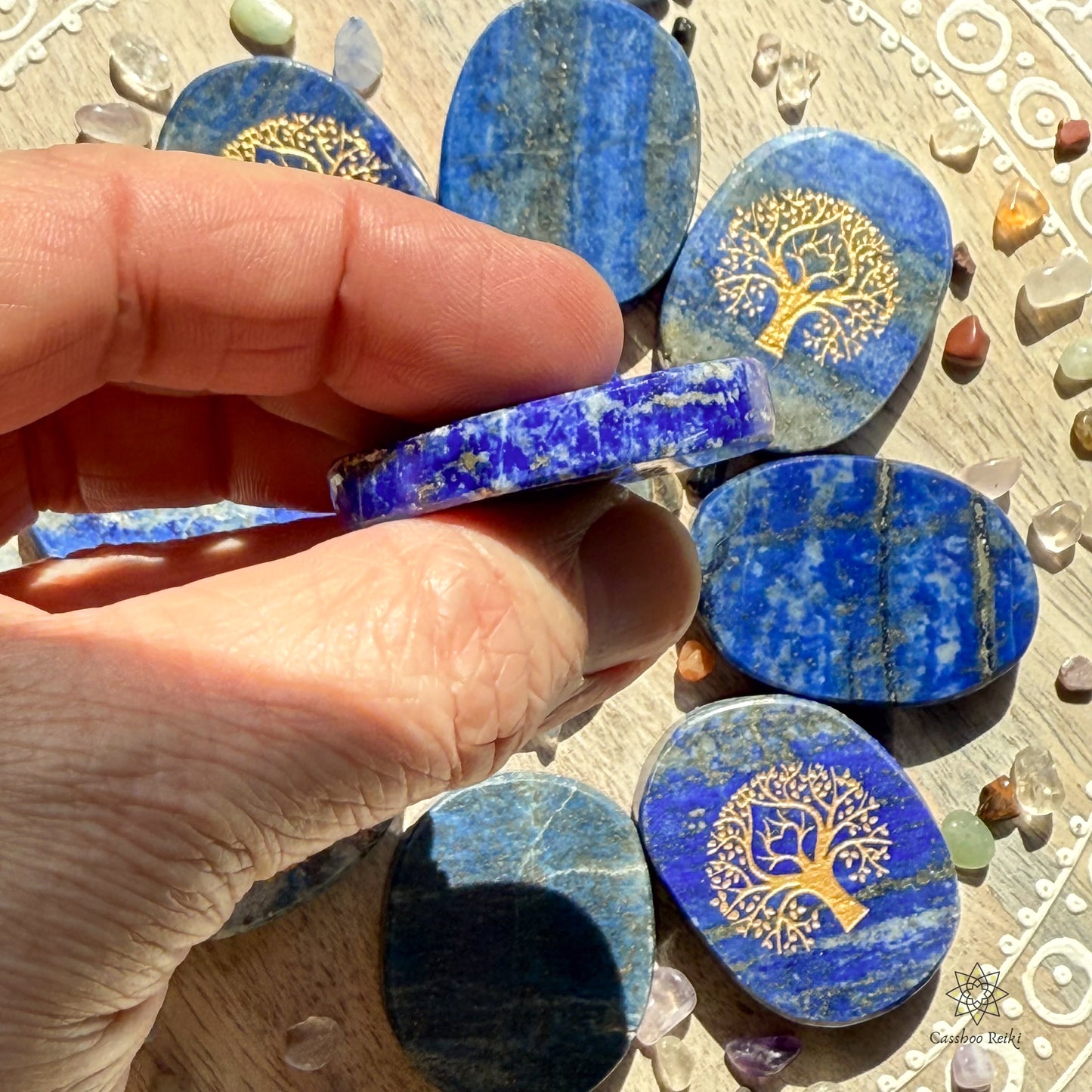 Palm Stone Tree of Life in Lapis Lazuli