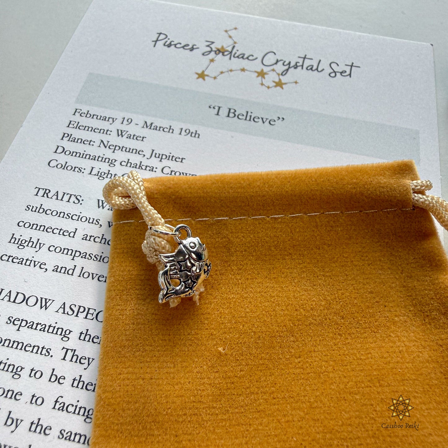 6 Crystal Set for Pisces | February-March Birthday Gift | Zodiac Sign Gift