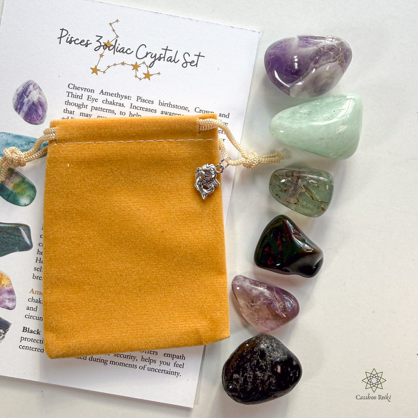 6 Crystal Set for Pisces | February-March Birthday Gift | Zodiac Sign Gift