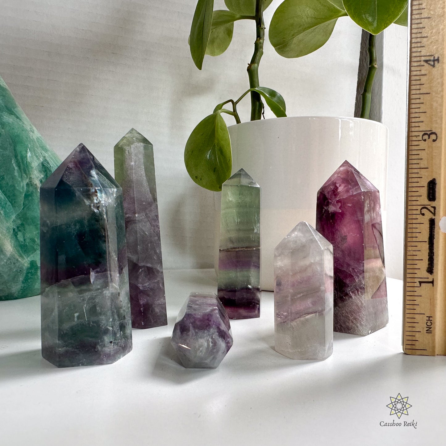 Rainbow Fluorite obelisk | Fluorite Tower | Gift for Students or Office workers | Crystal for Concentration  & Focus