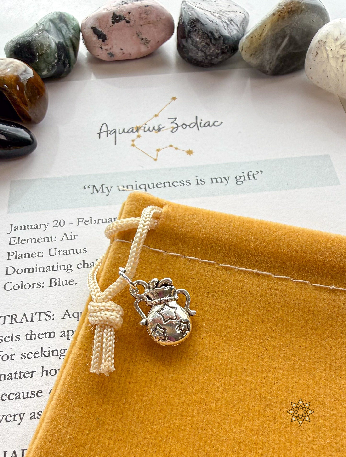 Aquarius Zodiac 6 Crystal Set | January-February Birthday Gift | Zodiac Sign Gift
