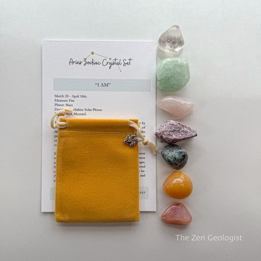 2026 Crystal Set for Aries Zodiac | March-April Birthday Gift | Zodiac Sign Gift