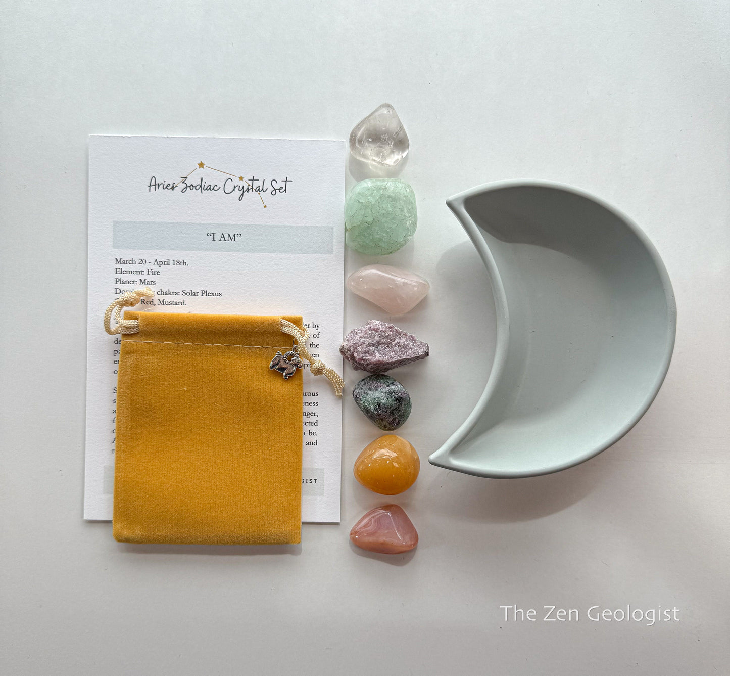 2026 Crystal Set for Aries Zodiac | March-April Birthday Gift | Zodiac Sign Gift