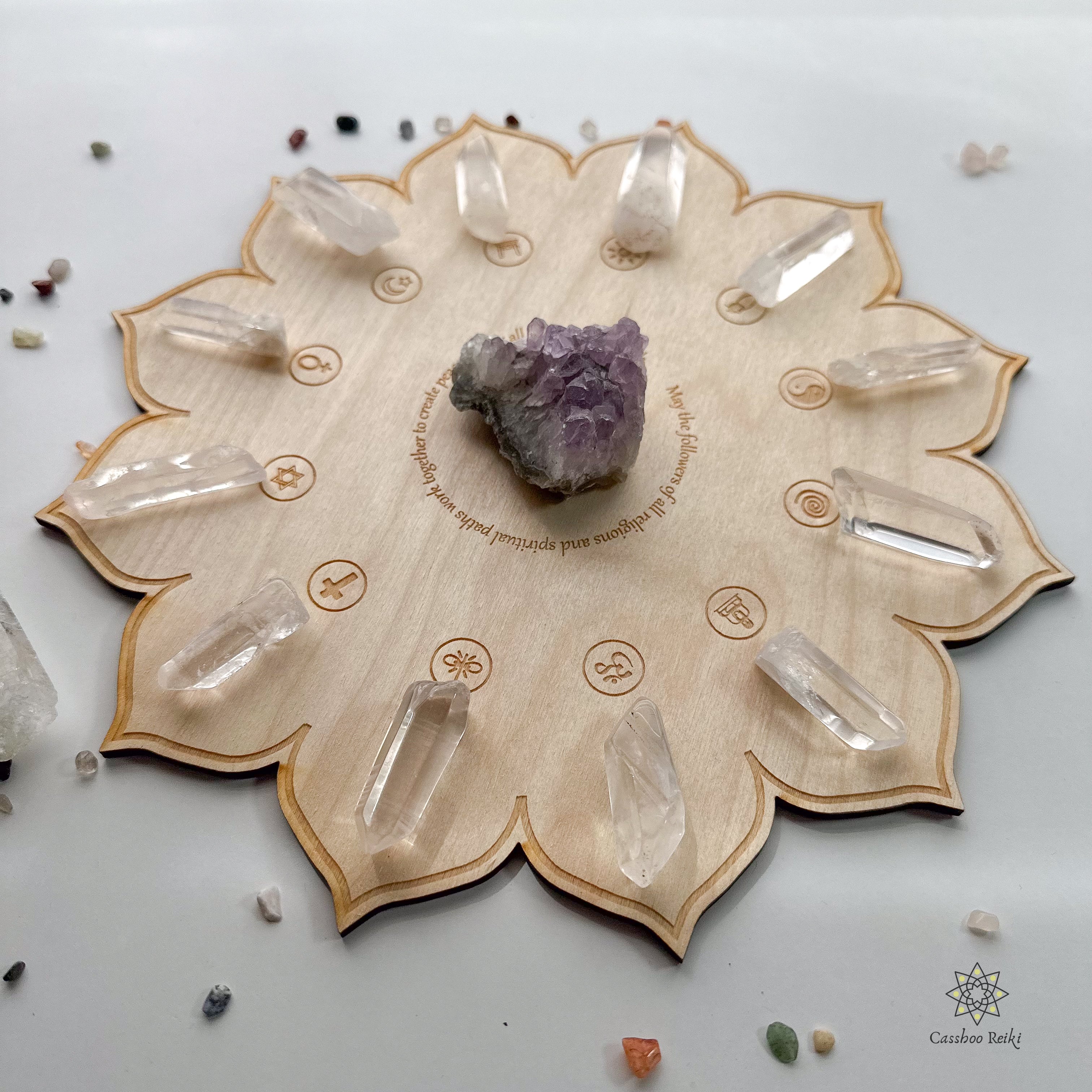 Reiki World Peace Crystal Grid with Crystals | Altar Tools