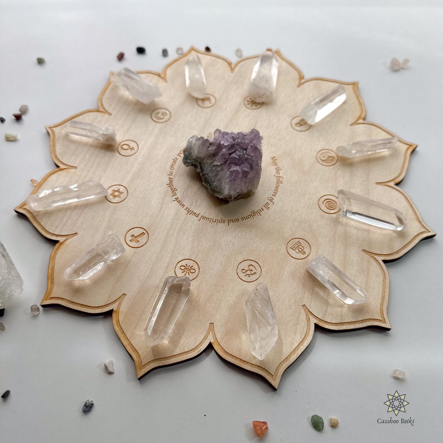 Reiki World Peace Crystal Grid with Crystals | Altar Tools | Sacred Space Decor
