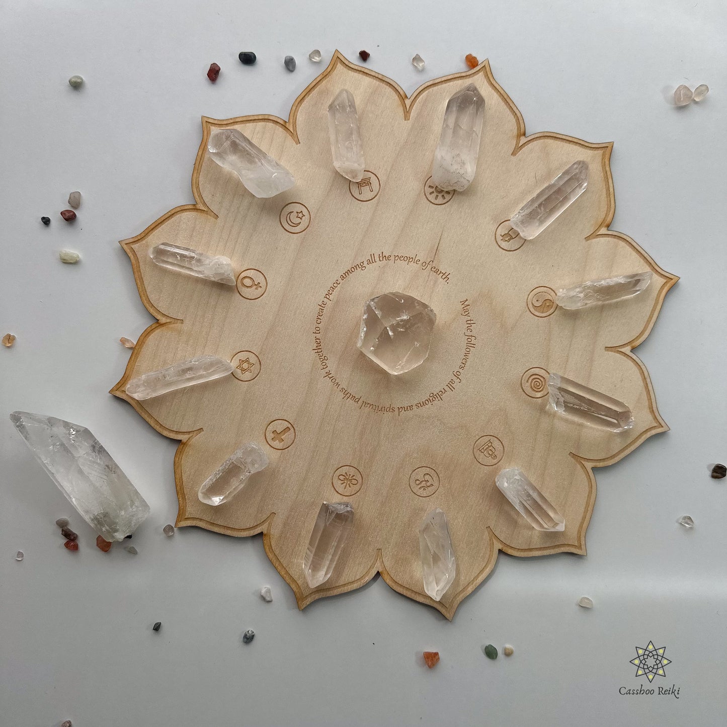 Reiki World Peace Crystal Grid with Crystals | Altar Tools | Sacred Space Decor