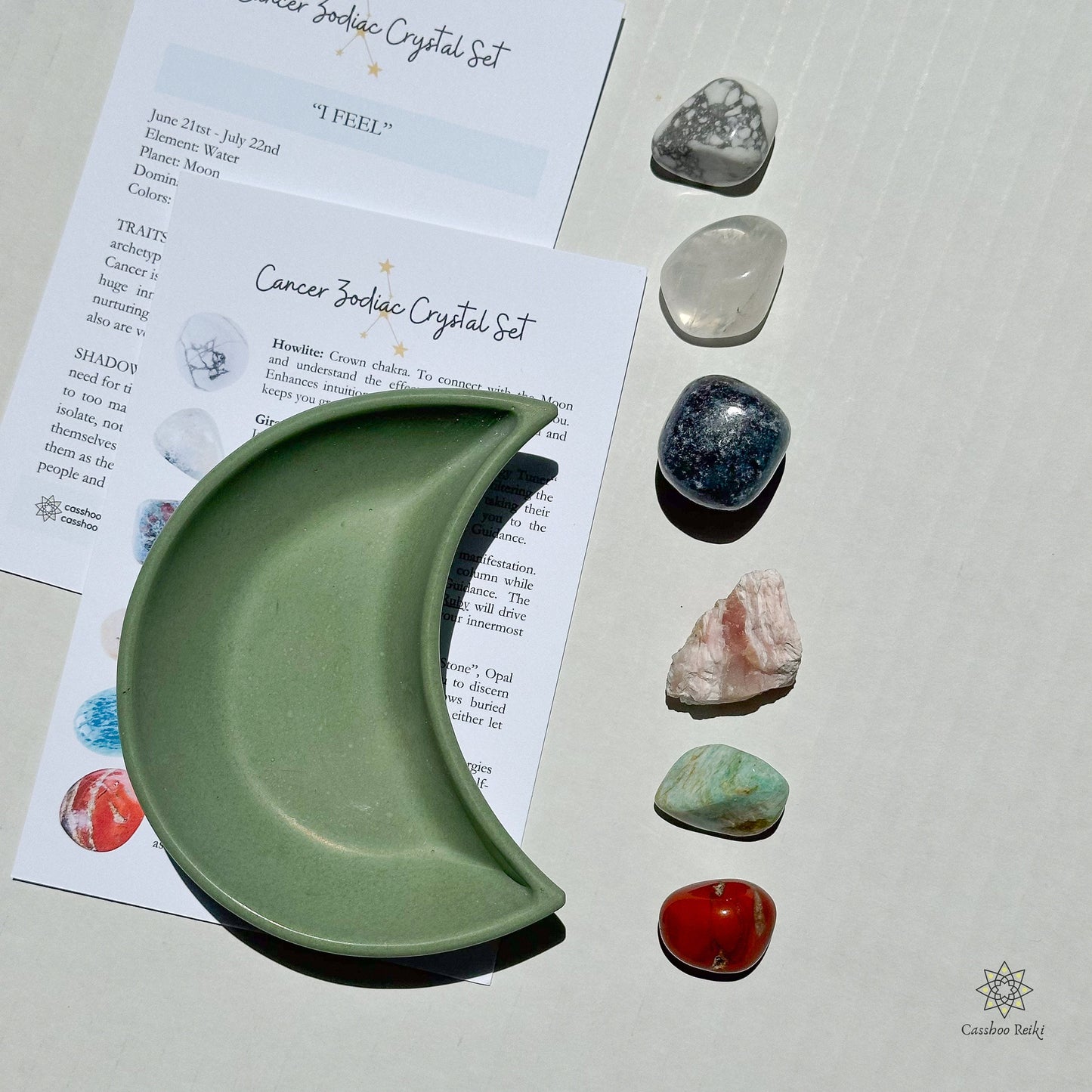 6-Crystal Set for Cancer Zodiac | June - July Birthday Gift | Zodiac Sign Gift