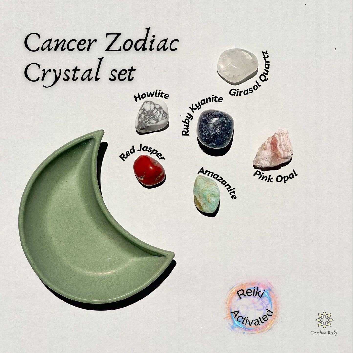 6-Crystal Set for Cancer Zodiac | June - July Birthday Gift | Zodiac Sign Gift