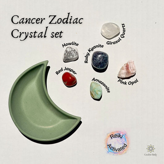 6-Crystal Set for Cancer Zodiac | June - July Birthday Gift | Zodiac Sign Gift