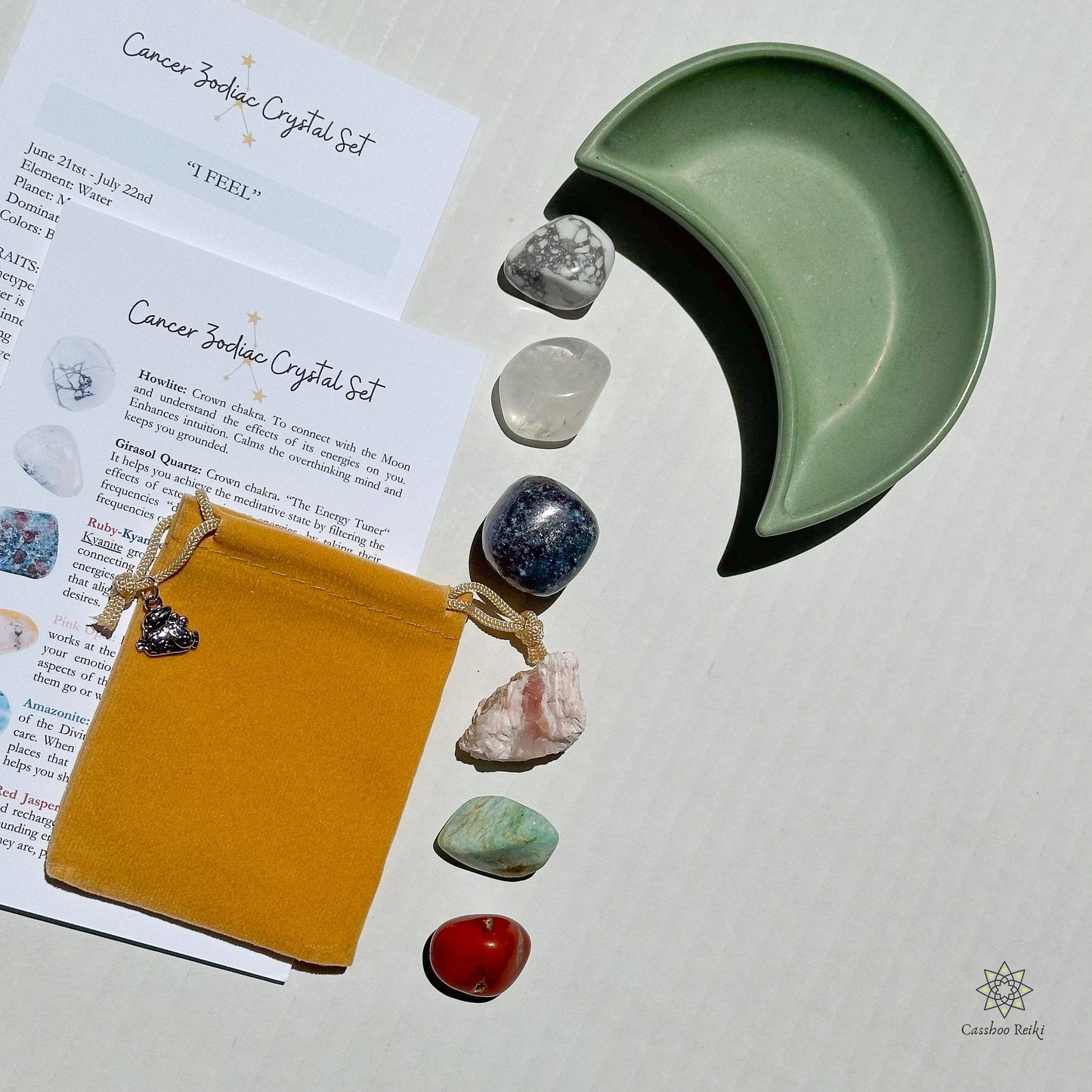 6-Crystal Set for Cancer Zodiac | June - July Birthday Gift | Zodiac Sign Gift