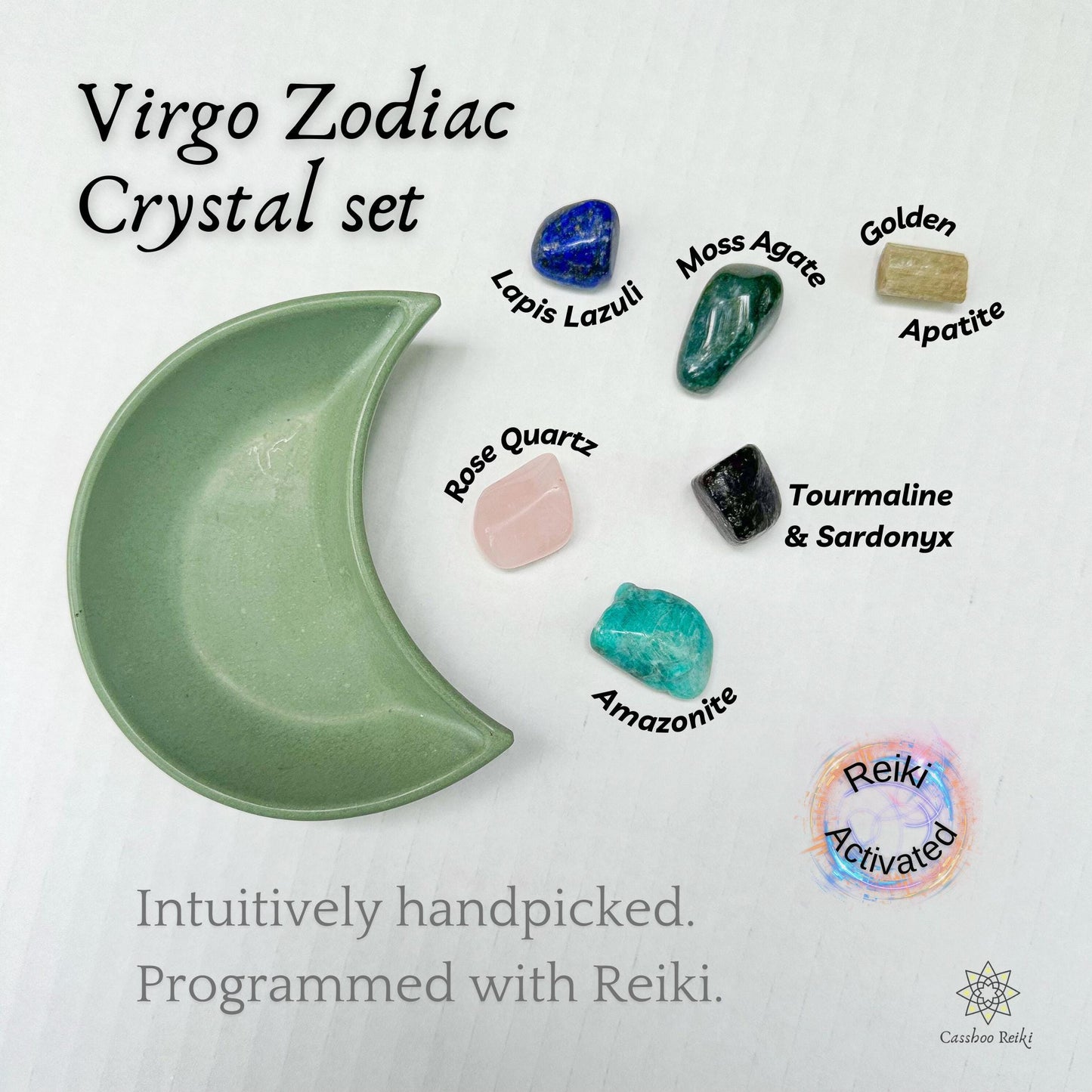 6-Crystal Set for Virgo Zodiac | August-September Birthday Gift | Zodiac Birthday Gift