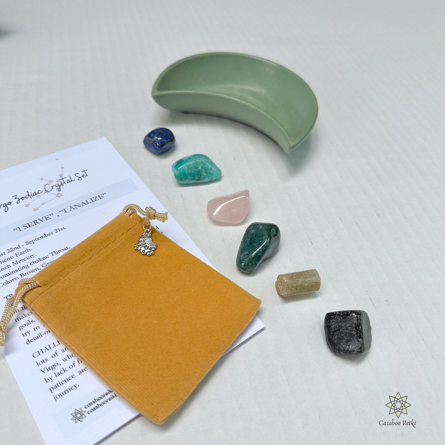 6-Crystal Set for Virgo Zodiac | August-September Birthday Gift | Zodiac Birthday Gift