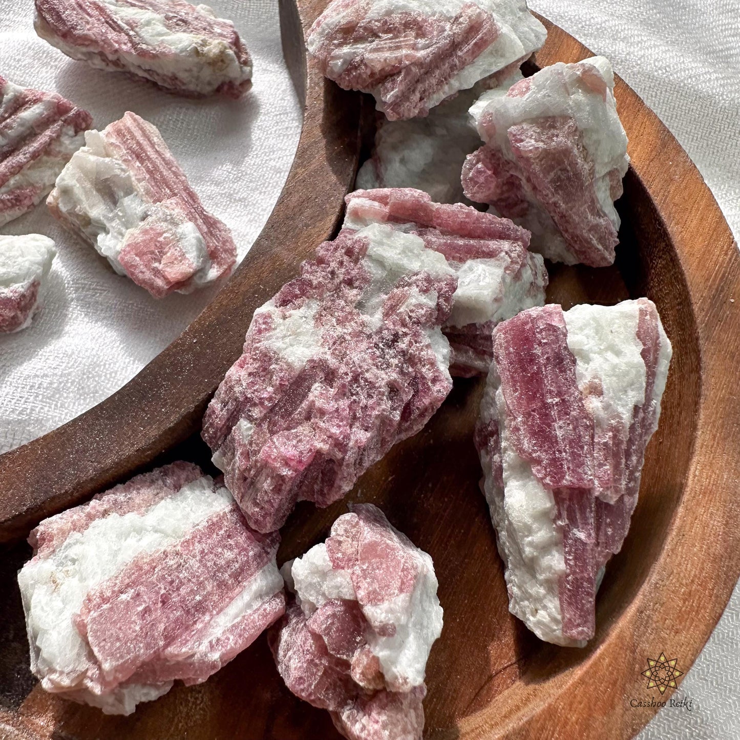 Rubellite in Pegmatite Matrix | Pegmatitic Pink Tourmaline | Lithium-bearing Tourmaline | Stone for narcissist protection, family reunions.