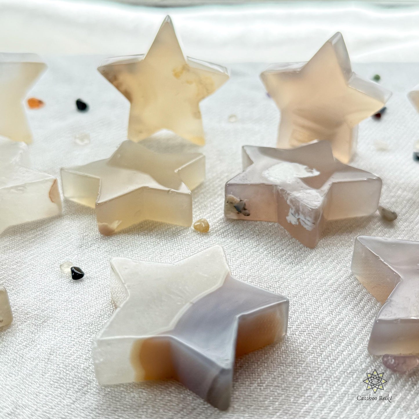 Natural Agate Star Carving | Crystal for Motivation and Personal Growth | Crystal for Taurus | May Birthday gift