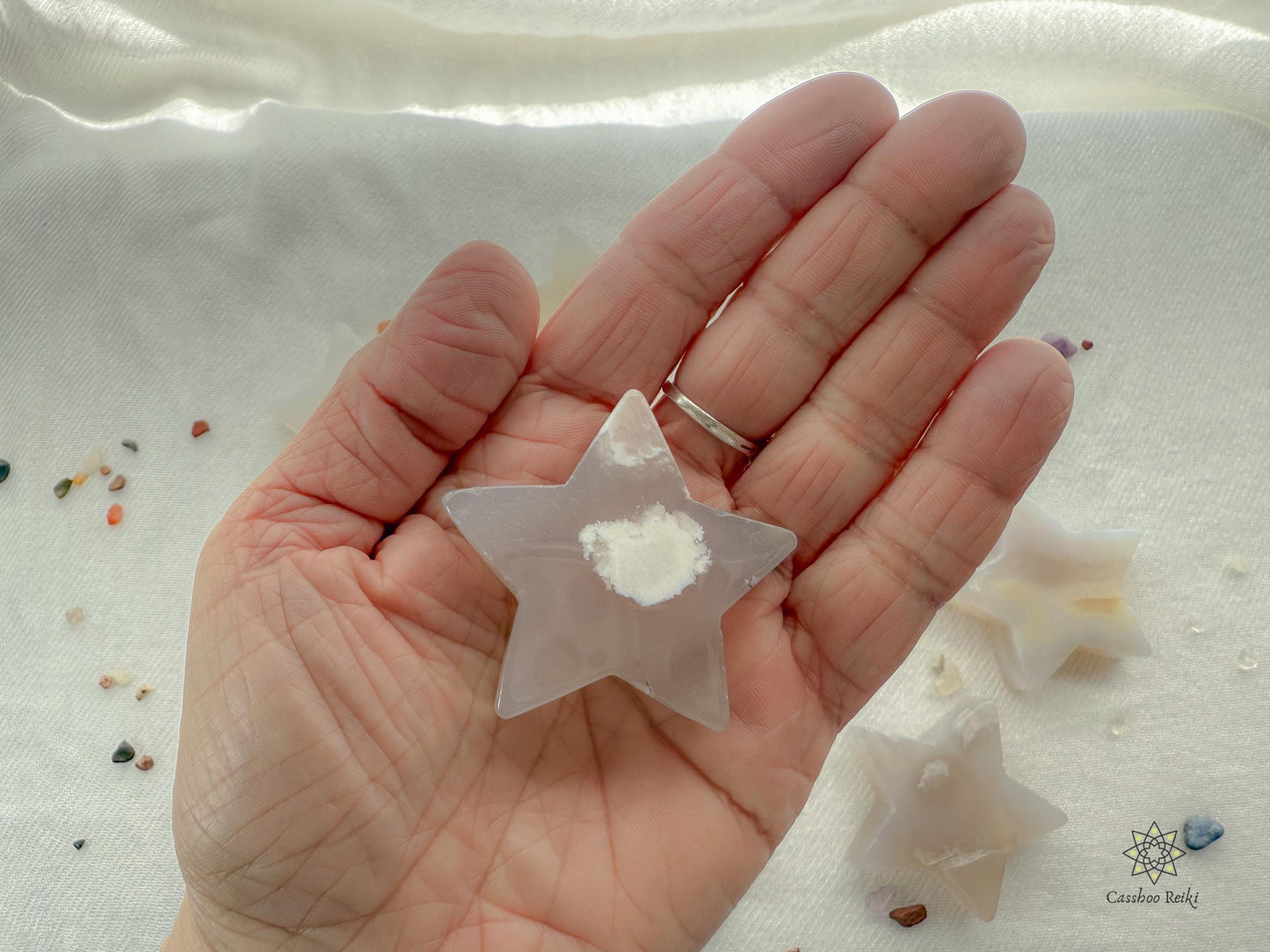 Natural Agate Star Carving | Crystal for Motivation and Personal Growth | Crystal for Taurus | May Birthday gift