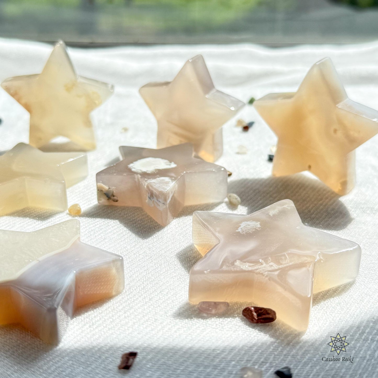 Natural Agate Star Carving | Crystal for Motivation and Personal Growth | Crystal for Taurus | May Birthday gift