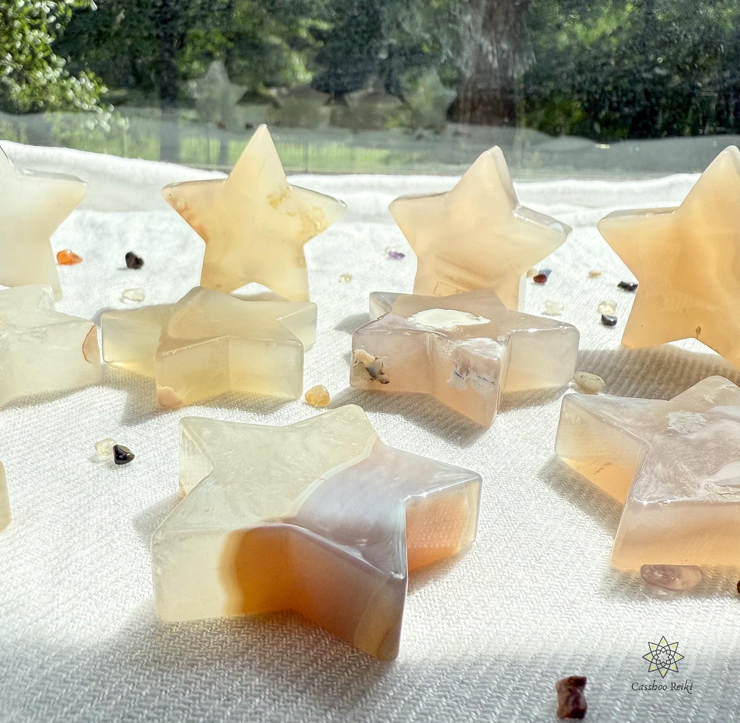 Natural Agate Star Carving | Crystal for Motivation and Personal Growth | Crystal for Taurus | May Birthday gift