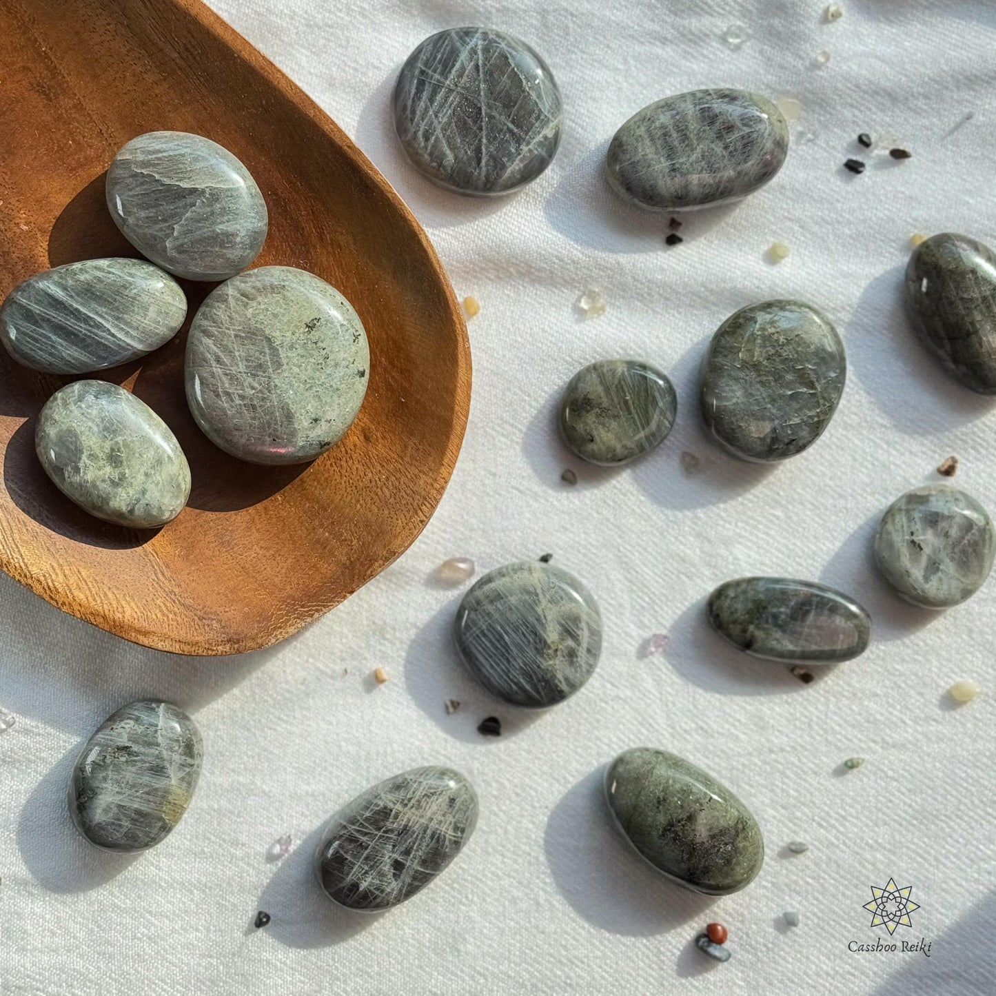 Labradorite Large Flat Tumbled Stones | Palm Stones | Stone for Spiritual Awakening and Intuition | Intuitive Stone