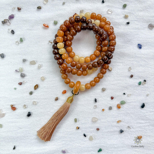 Bodhi Root Prayer Beads | Polished Bodhi Seeds Mala | 108 Beads Mala