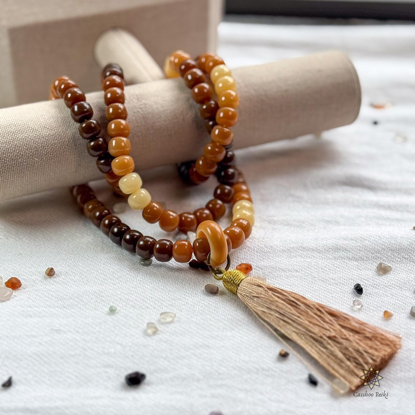 Bodhi Root Prayer Beads | Polished Bodhi Seeds Mala | 108 Beads Mala
