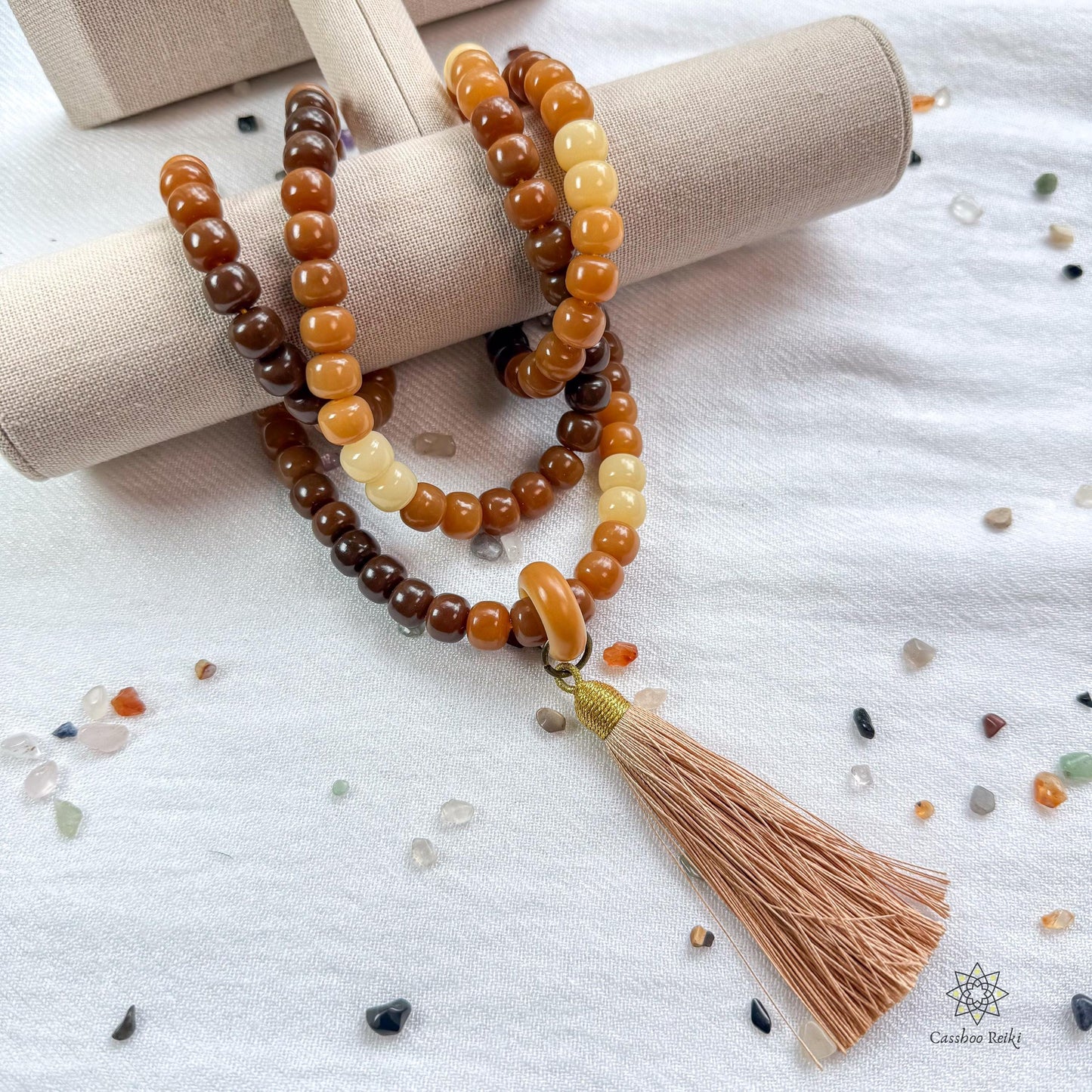 Bodhi Root Prayer Beads | Polished Bodhi Seeds Mala | 108 Beads Mala