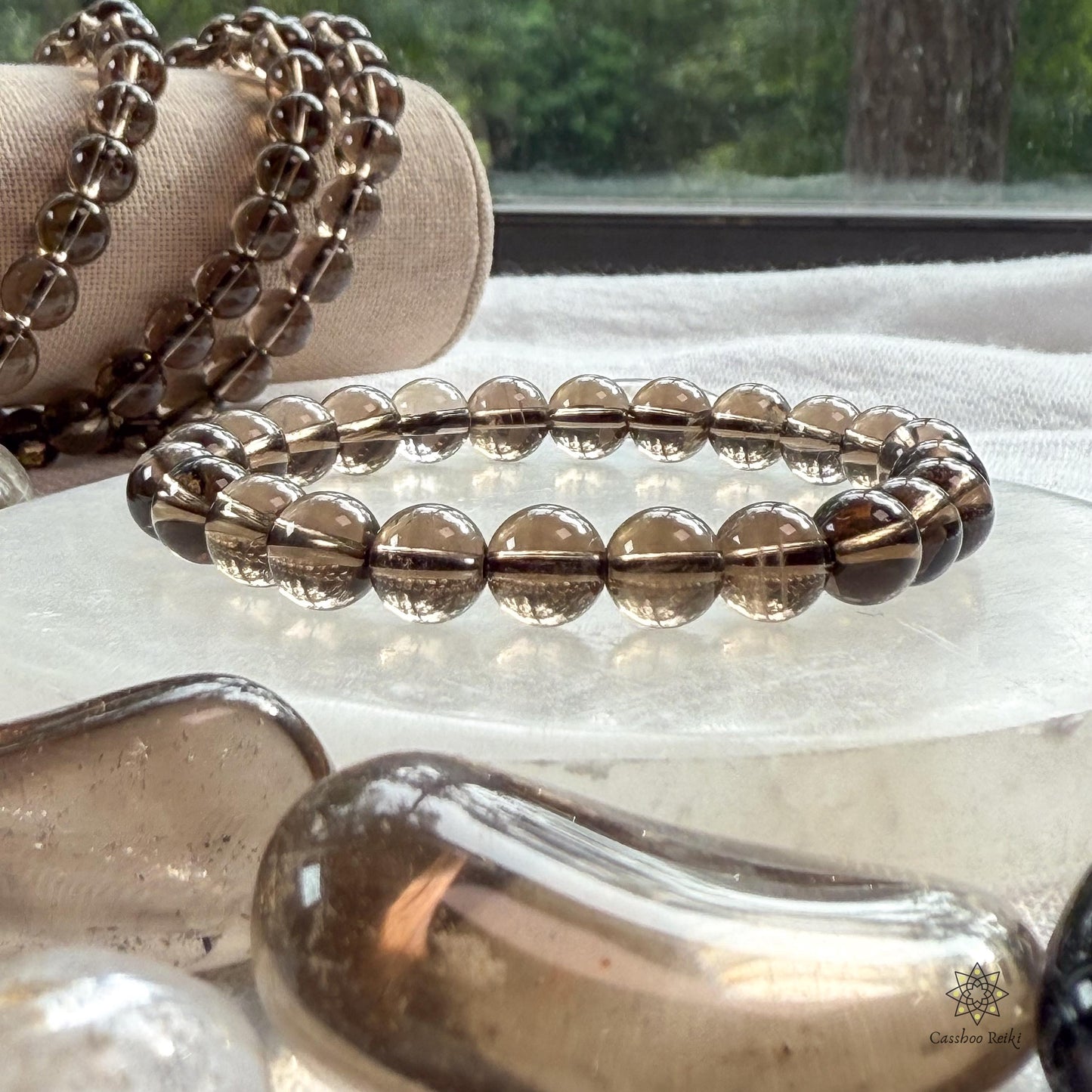 Smoky Quartz  6mm Beads Bracelet | Natural Gemstone Beaded Bracelet | Quartz Beads Bracelet | June birthstone