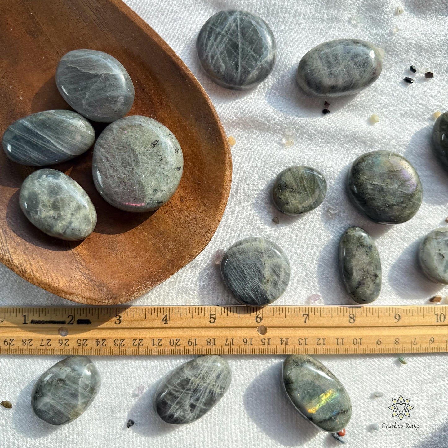 Labradorite Large Flat Tumbled Stones | Palm Stones | Stone for Spiritual Awakening and Intuition | Intuitive Stone