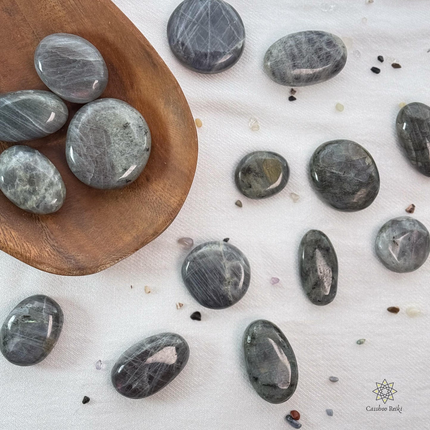 Labradorite Large Flat Tumbled Stones | Palm Stones | Stone for Spiritual Awakening and Intuition | Intuitive Stone