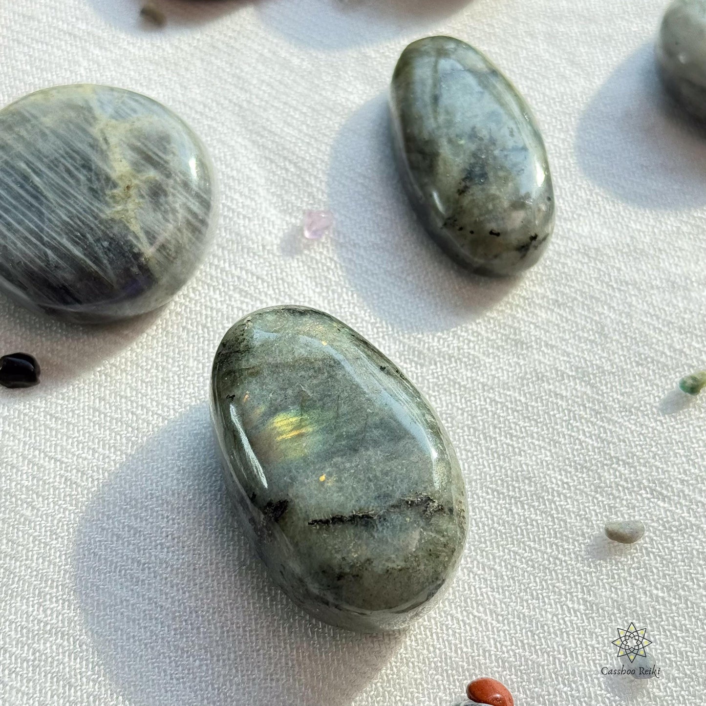 Labradorite Large Flat Tumbled Stones | Palm Stones | Stone for Spiritual Awakening and Intuition | Intuitive Stone